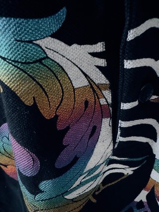 Polo Versace Collection nero con stampa