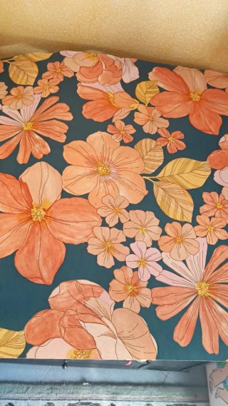 Papel pintado floral vintage original