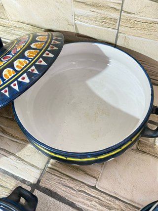 Zuppiera e 6 ciotole Vietri ceramica