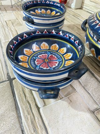 Zuppiera e 6 ciotole Vietri ceramica