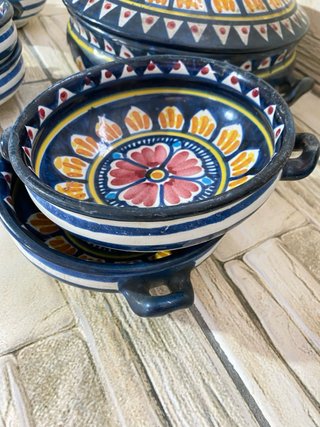 Zuppiera e 6 ciotole Vietri ceramica