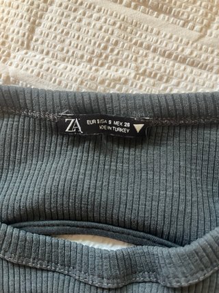 Top Zara espalda descubierta gris Talla S