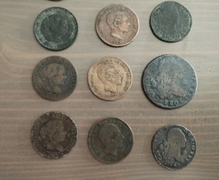 Lote de 15 Monedas de cobre siglo XIX