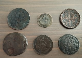 Lote de 15 Monedas de cobre siglo XIX