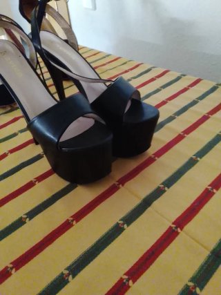 Tacones plataforma negros talla 39