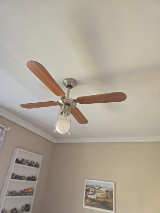 Lámpara Ventilador Techo Madera y Metal