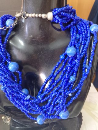 Collana Vetro Blu Cobalto