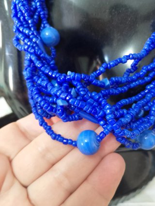 Collana Vetro Blu Cobalto