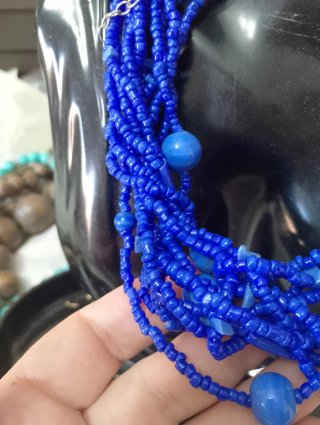 Collana Vetro Blu Cobalto