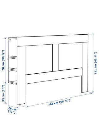 Cabecero IKEA BRIMNES blanco 160 cm con almacenaje