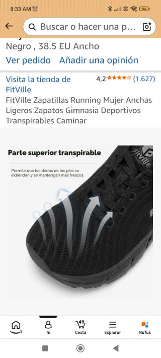 Zapatillas running Fitville negras