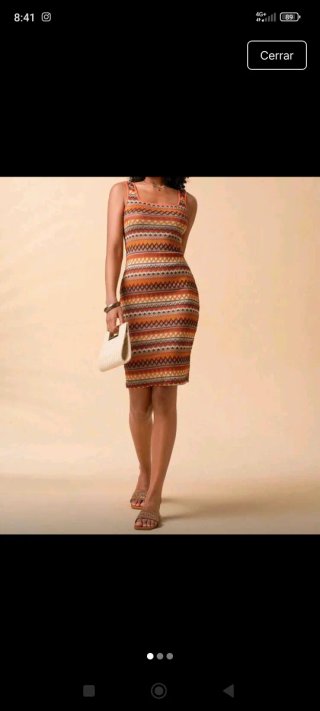 Vestido estampado zig zag naranja
