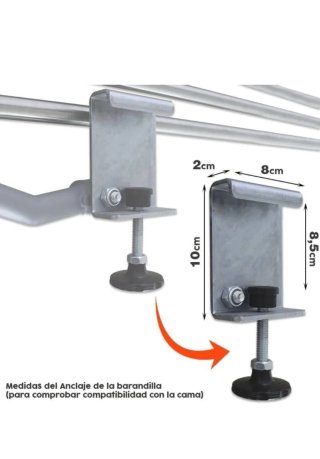 Barandillas abatibles Vallas para cama 2 Ud.
