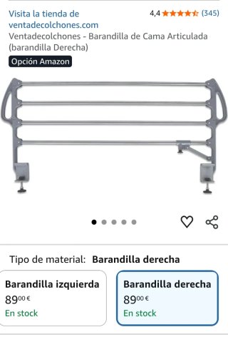 Barandillas abatibles Vallas para cama 2 Ud.