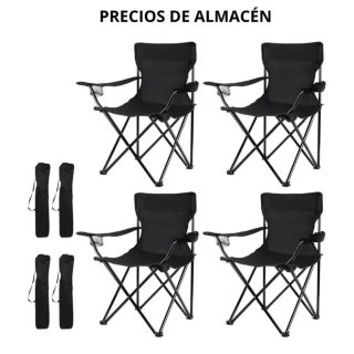 PACK 4 SILLAS CAMPING PLEGABLES BOLSA 110 KG NUEVA