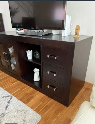 Aparador Mueble Salón Madera maciza y Cristal
