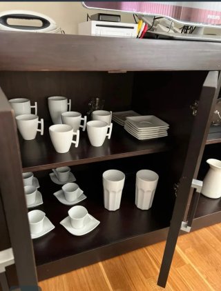 Aparador Mueble Salón Madera maciza y Cristal