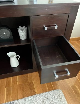 Aparador Mueble Salón Madera maciza y Cristal