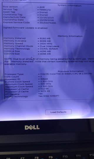 2xDell E7250 Pantalla Rota Funciona Monitor Extern