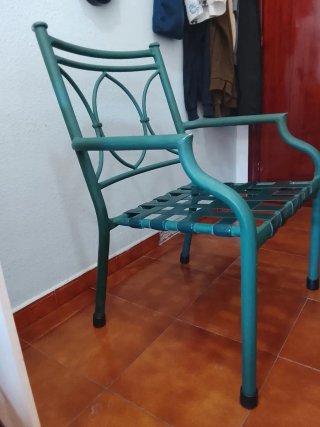 Sillas comodísimas verde azulado
