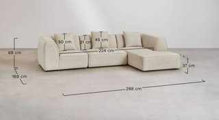 Sofá modular Sklum 3 piezas 288cm