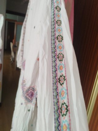 Vestido Zara blanco bordado tipo ibicenco