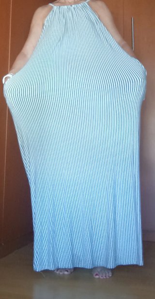 Vestido largo de rayas. Talla M a XL. Tejido fresc