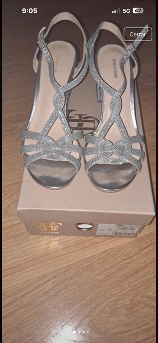 Sandalias fiesta Fosco plateadas talla 38