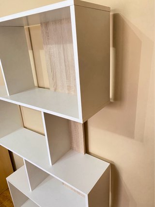 Estantería Madera Blanca y Beige