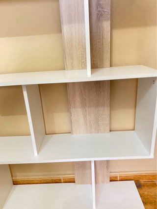 Estantería Madera Blanca y Beige