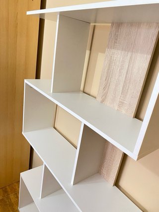 Estantería Madera Blanca y Beige