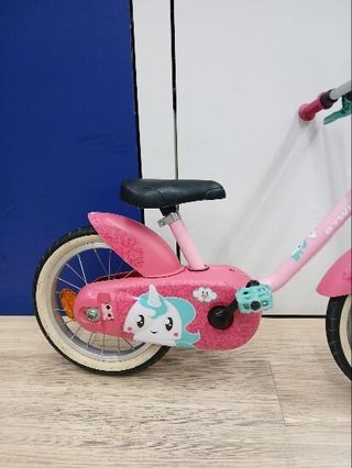 Bicicleta niños 14 pulgadas Btwin 500 unicornio rosa 3-4,5