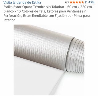 Estor Opaco Térmico Estika sin Taladrar