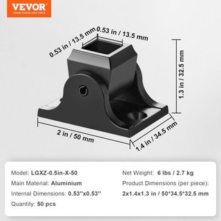 Zapatos de Balustre de Aleación de Aluminio Balustres Cuadrados Balustre Espirales Forjados para Escalera Zapatos Inclinados con Agujeros para Tornillos para Balustres de Escalera de 1/2 Pulgada, ...