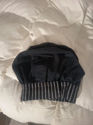 Gorro de cocina negro con rayas