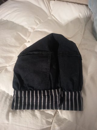 Gorro de cocina negro con rayas