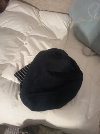 Gorro de cocina negro con rayas
