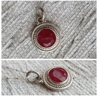 Collana Argento 925 con Rubino Naturale