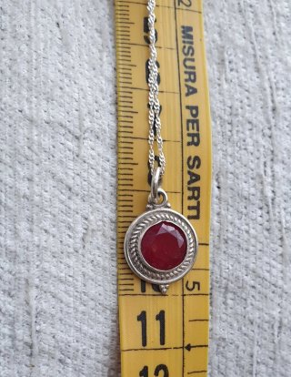 Collana Argento 925 con Rubino Naturale