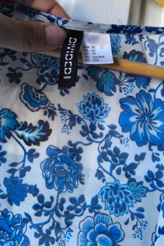 Kimono azul floral oversize H&M T. XS