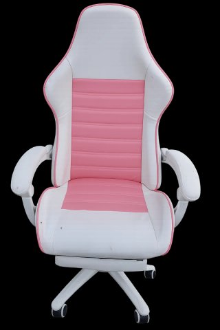 Silla de escritorio rosa y blanca