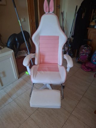 Silla de escritorio rosa y blanca si viene hoy en