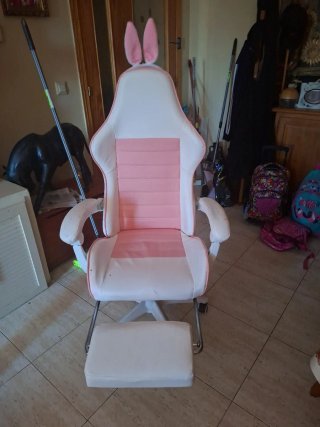 Silla de escritorio rosa y blanca si viene hoy en