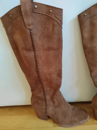 Botas altas cowboy tejanas con flecos desmontables