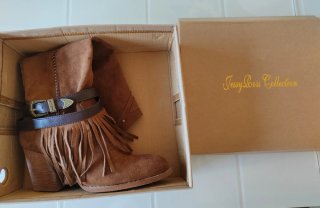 Botas altas cowboy tejanas con flecos desmontables