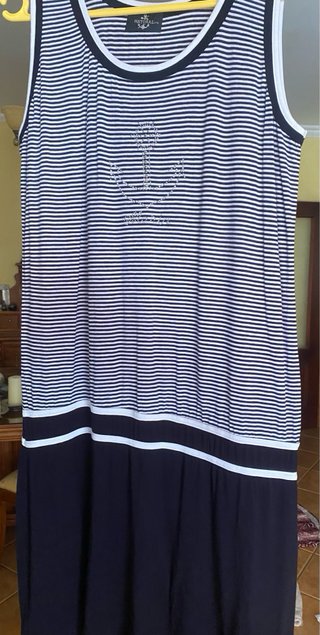 Vestido marinero con ancla y tachuelas tallaxl