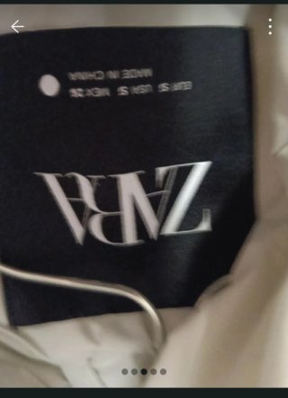 Chaqueta Zara Plumas Talla S/36/8 Blanca