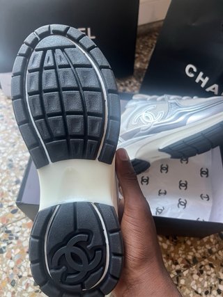 Scarpe Chanel Argento Bianche