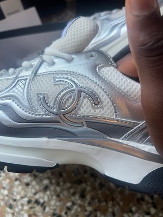 Scarpe Chanel Argento Bianche