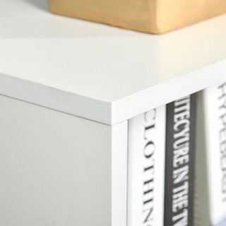 Estantería de Madera, Estantería Blanca de Madera, Con 3 Estantes y 1 Armario, Diseño Moderno, Sala de Estar, Oficina, 40X30X129.5Cm, Blanco